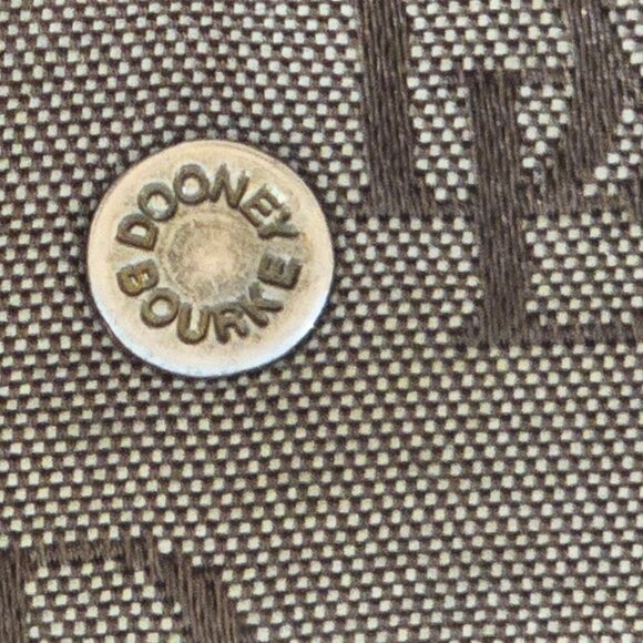 Dooney & Bourke Signature Monogram Tote Bag With Leather Trim Beige/Brown - Picture 10 of 14